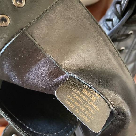 Vince Camuto Joanie Black Quilted Leather Lace Up Boots - Picture 7 of 7